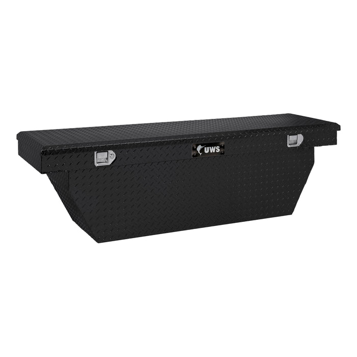 UWS TBSD-72-A-BLK Gloss Black Aluminum 72in. Deep Angled Crossover Truck Tool Box - Truck Part Superstore