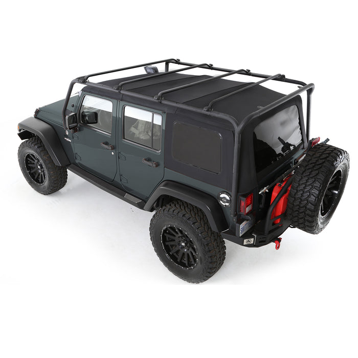 Smittybilt 76717 SRC Roof Rack 07-18 Wrangler JK 4 DR 300 Lb Rating Black Textured Smittybilt - Truck Part Superstore