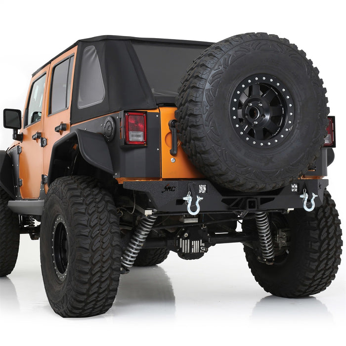 Smittybilt 76745 Jeep JK SRC Carbine Rear Bumper Receiver Hitch D-Ring Mounts 2007-2018 Wrangler JK Black Smittybilt - Truck Part Superstore