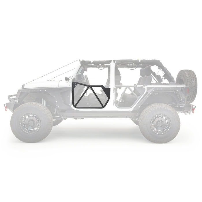Smittybilt 76794 Jeep Tubular Doors Front 07-18 Jeep JK Wrangler 2 Door/4 Door Steel Black Powdercoat Smittybilt - Truck Part Superstore