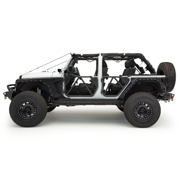Smittybilt 76795 Jeep Tubular Doors Rear 07-18 Jeep JK Wrangler 4 Door Steel Black Powdercoat Smittybilt - Truck Part Superstore