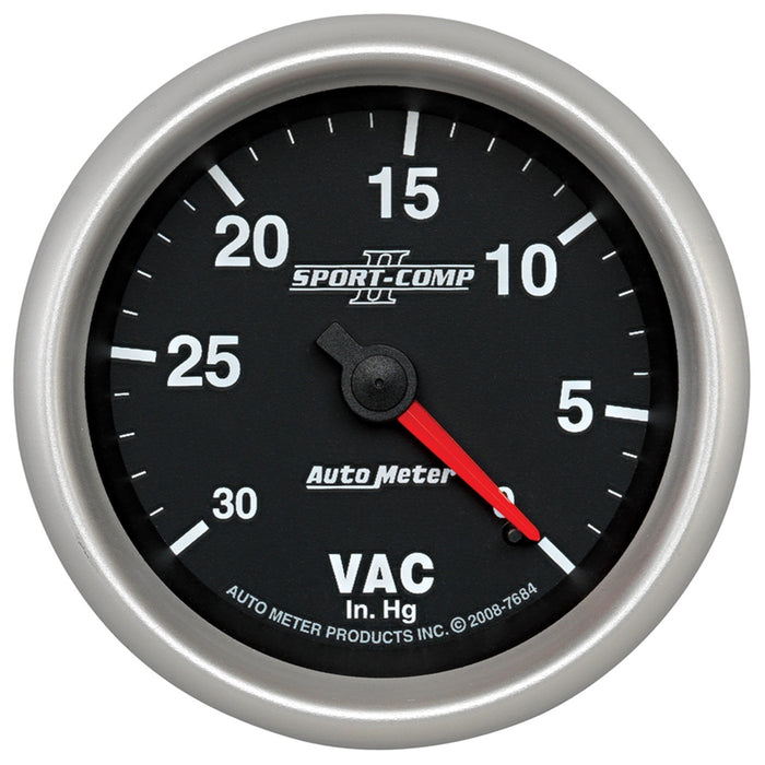 AutoMeter 7684 GAUGE; VACUUM; 2 5/8in.; 30INHG; MECHANICAL; SPORT-COMP II - Truck Part Superstore