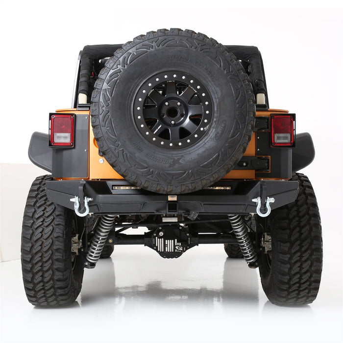 Smittybilt 76858LT Jeep JK XRC Gen2 Rear Bumper Receiver Hitch Mount D-Ring Mount 2007-2018 Wrangler JK/Unlimited Black Smittybilt - Truck Part Superstore