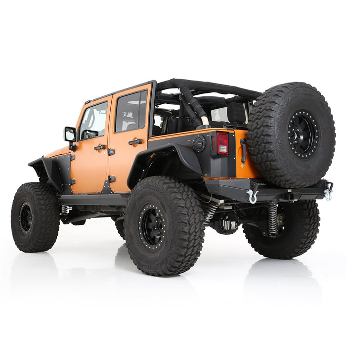 Smittybilt 76858LT Jeep JK XRC Gen2 Rear Bumper Receiver Hitch Mount D-Ring Mount 2007-2018 Wrangler JK/Unlimited Black Smittybilt - Truck Part Superstore