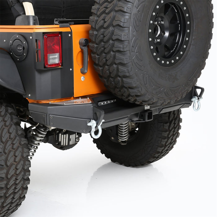 Smittybilt 76858LT Jeep JK XRC Gen2 Rear Bumper Receiver Hitch Mount D-Ring Mount 2007-2018 Wrangler JK/Unlimited Black Smittybilt - Truck Part Superstore