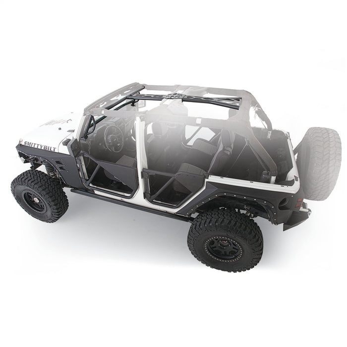 Smittybilt 76904 SRC Cage Kit 6 Piece 10-18 Wrangler JK 4 DR Gloss Black Smittybilt - Truck Part Superstore