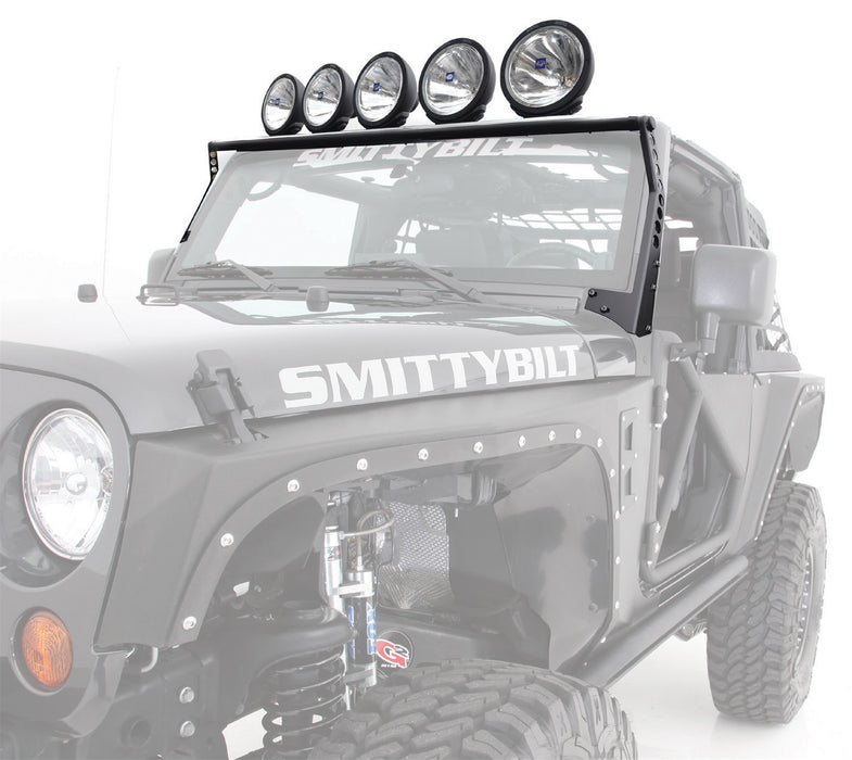 Smittybilt 76910 XRC Light Bar 97-06 Wrangler TJ/LJ Textured Black Windshield Top Smittybilt - Truck Part Superstore