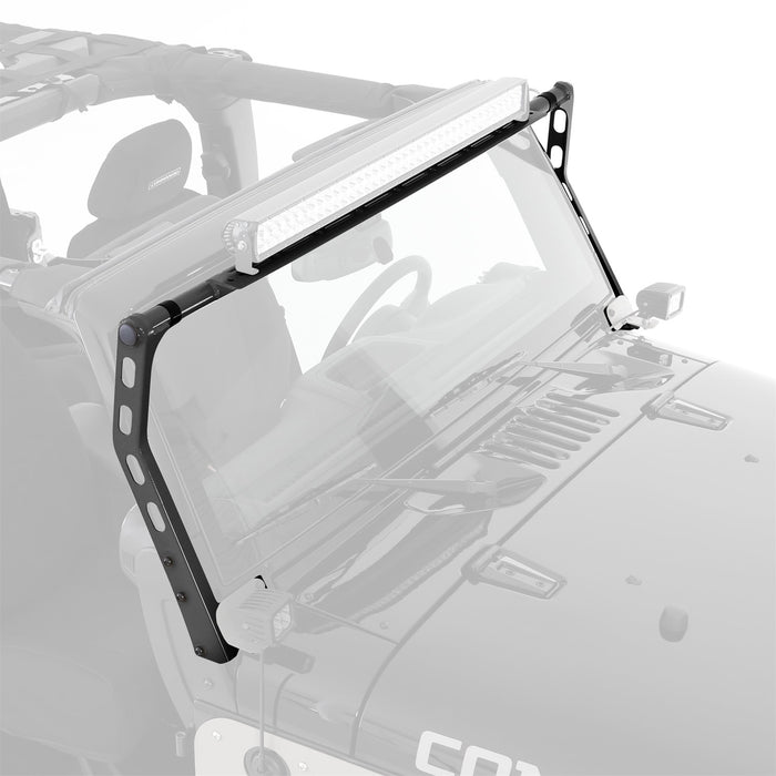 Smittybilt 76911 XRC Light Bar 07-18 Wrangler JK Textured Black Windshield Top Smittybilt - Truck Part Superstore
