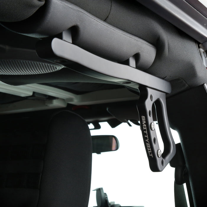Smittybilt 76932 Jeep JK Grab Handles Rear Aluminum 2007-2018 Jeep Wrangler 2DR/4DR Pair Black Smittybilt - Truck Part Superstore