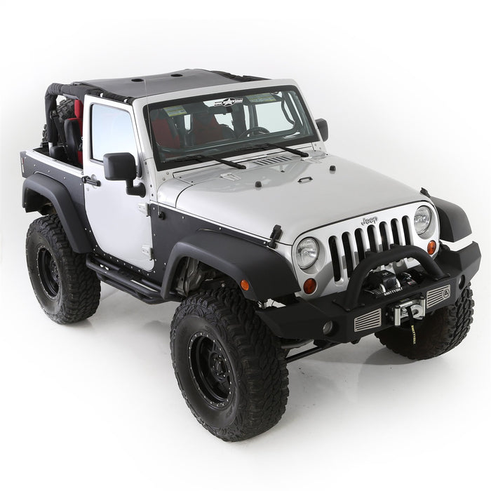 Smittybilt 76980 XRC Flat Armor Skins Front 07-18 Wrangler JK Black Textured Smittybilt - Truck Part Superstore