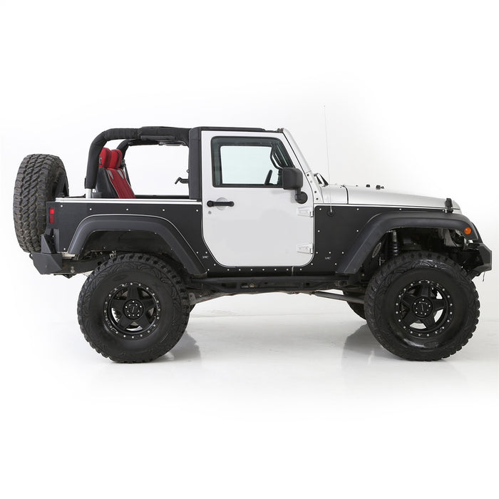 Smittybilt 76980 XRC Flat Armor Skins Front 07-18 Wrangler JK Black Textured Smittybilt - Truck Part Superstore