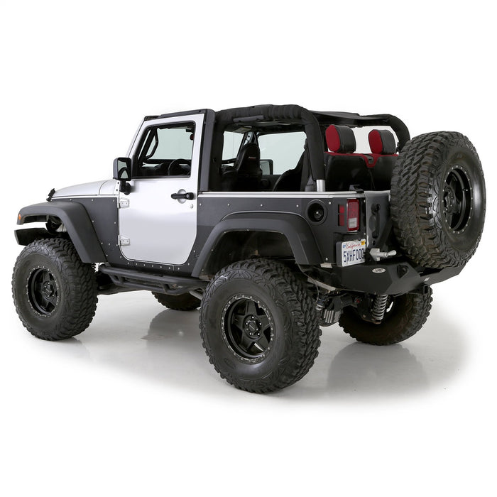 Smittybilt 76981 XRC Flat Armor Skins Front 07-18 Wrangler JK 2 DR Black Textured Smittybilt - Truck Part Superstore