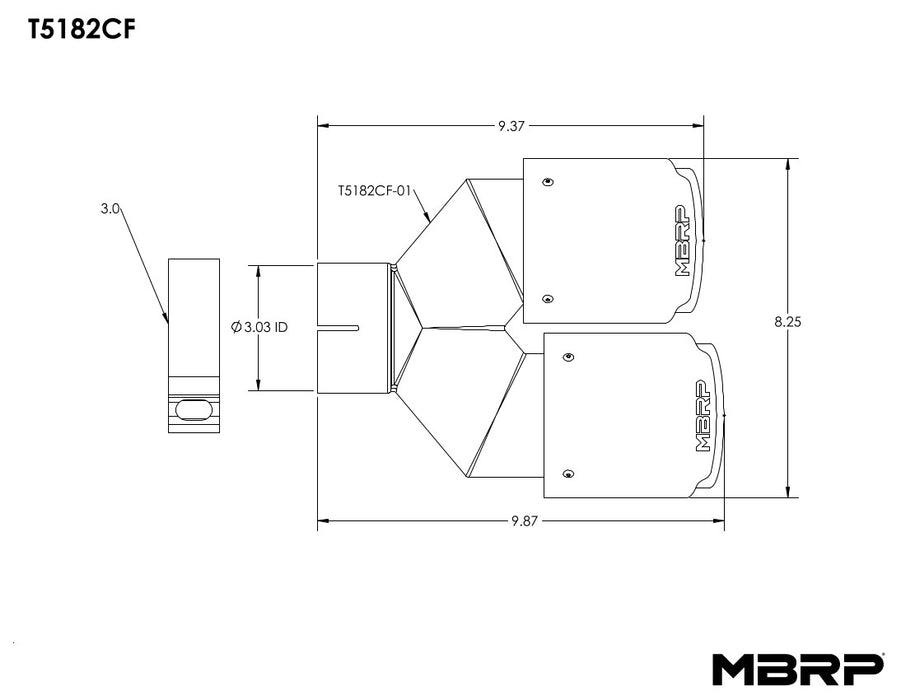 MBRP Exhaust T5182CF T304 and Carbon Fiber. - Truck Part Superstore