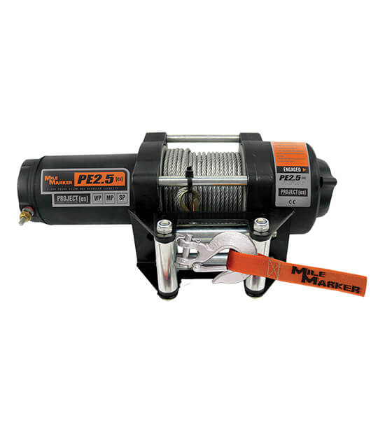 Mile Marker 77-50105BW 2500 LB Winch Waterproof 12V Motor w/3/16 x 42 Foot Steel Cable PE2.5 ES Mile Marker - Truck Part Superstore
