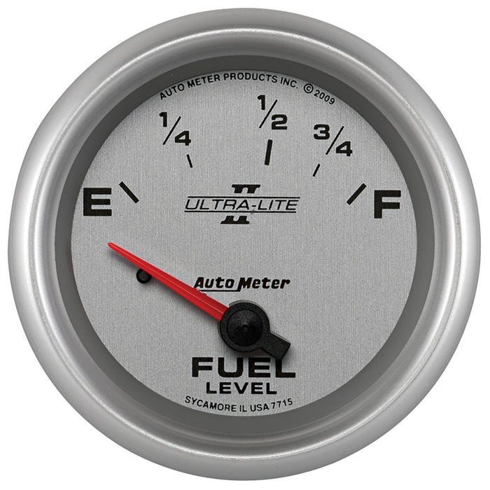 AutoMeter 7715 GAUGE; FUEL LEVEL; 2 5/8in.; 73OE TO 10OF; ELEC; ULTRA-LITE II - Truck Part Superstore