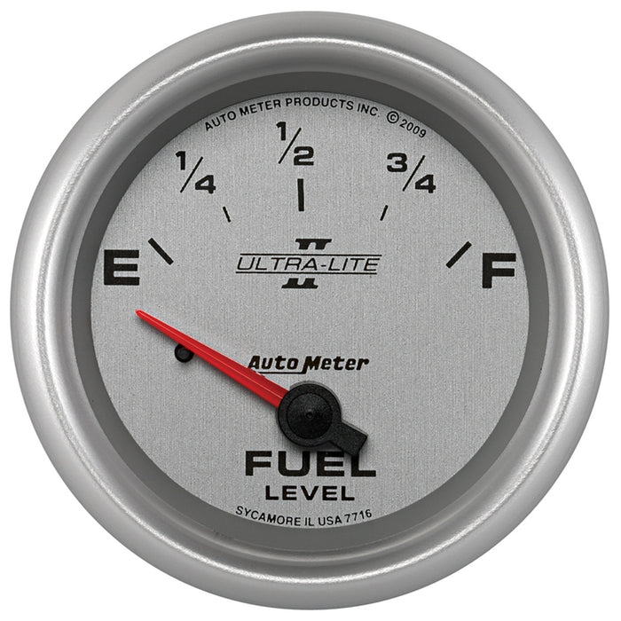 AutoMeter 7716 GAUGE; FUEL LEVEL; 2 5/8in.; 240OE TO 33OF; ELEC; ULTRA-LITE II - Truck Part Superstore