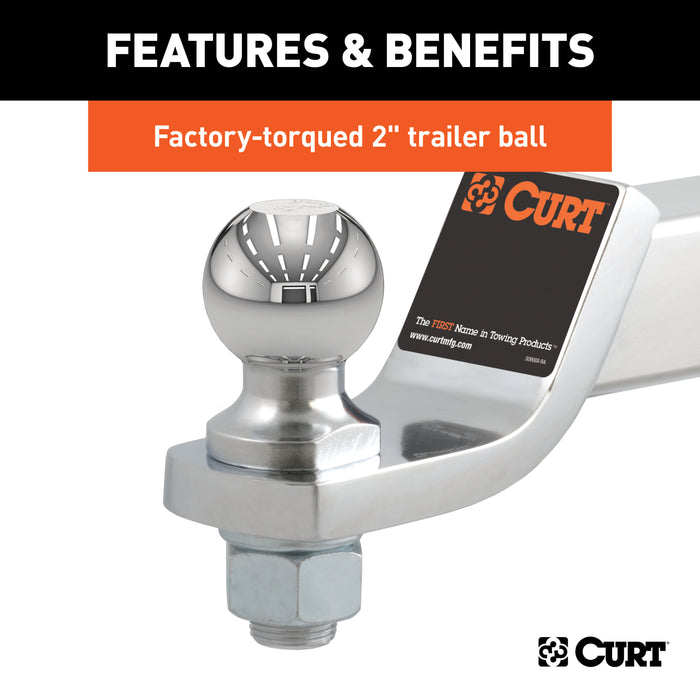 CURT 45295 Loaded Ball Mount with 2in. Ball (2in. Shank; 7;500 lbs.; 2in. Drop) - Truck Part Superstore