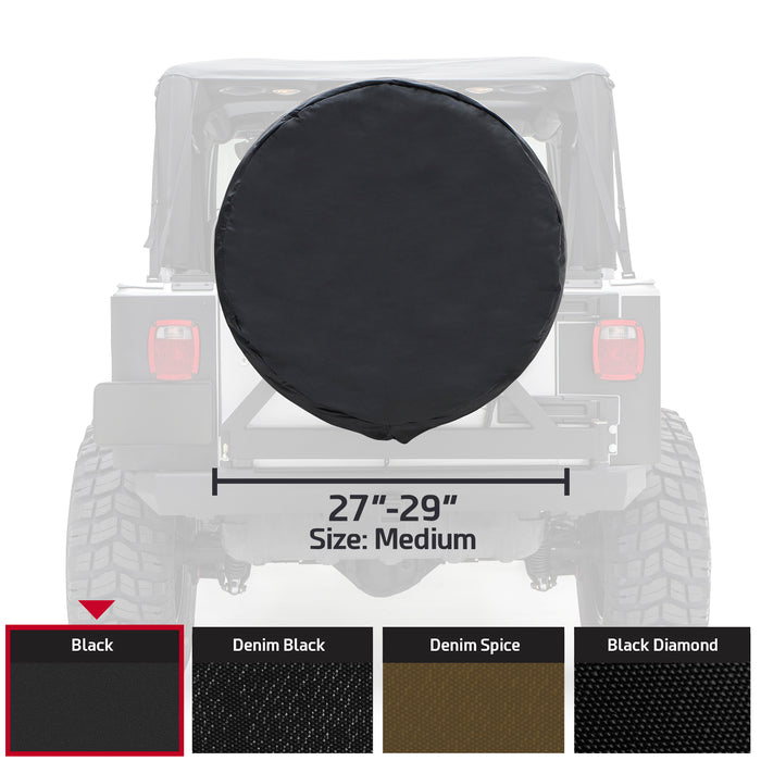 Smittybilt 772901 Spare Tire Cover Small Tire 27-29 Inch Vinyl Black Smittybilt - Truck Part Superstore