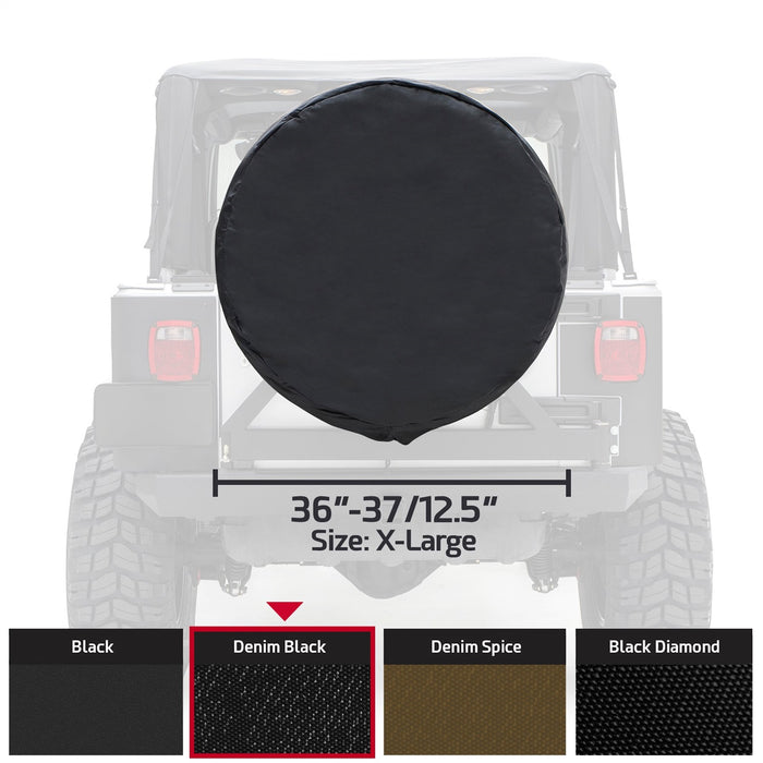 Smittybilt 773615 Spare Tire Cover X-Large Tire 36-37 Inch Denim Black Smittybilt - Truck Part Superstore