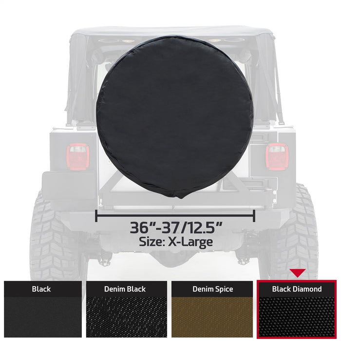 Smittybilt 773635 Spare Tire Cover X-Large Tire 36-37 Inch Black Diamond Smittybilt - Truck Part Superstore