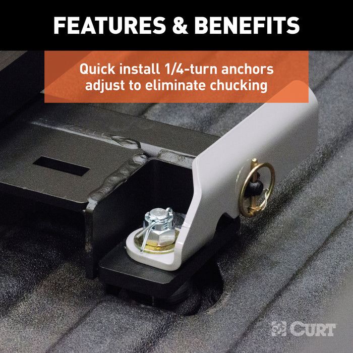 CURT 16671 Q20 Sliding 5th Wheel Hitch; 20K; Select Silverado; Sierra; 6.5ft. Bed Puck Syst - Truck Part Superstore