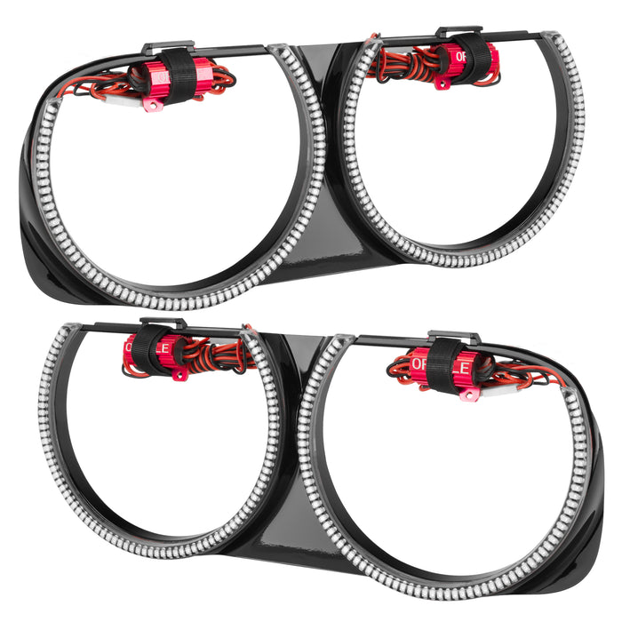 Oracle Lighting 7739-003 Pre-Installed Halo Headlight Bezels, Red - Truck Part Superstore