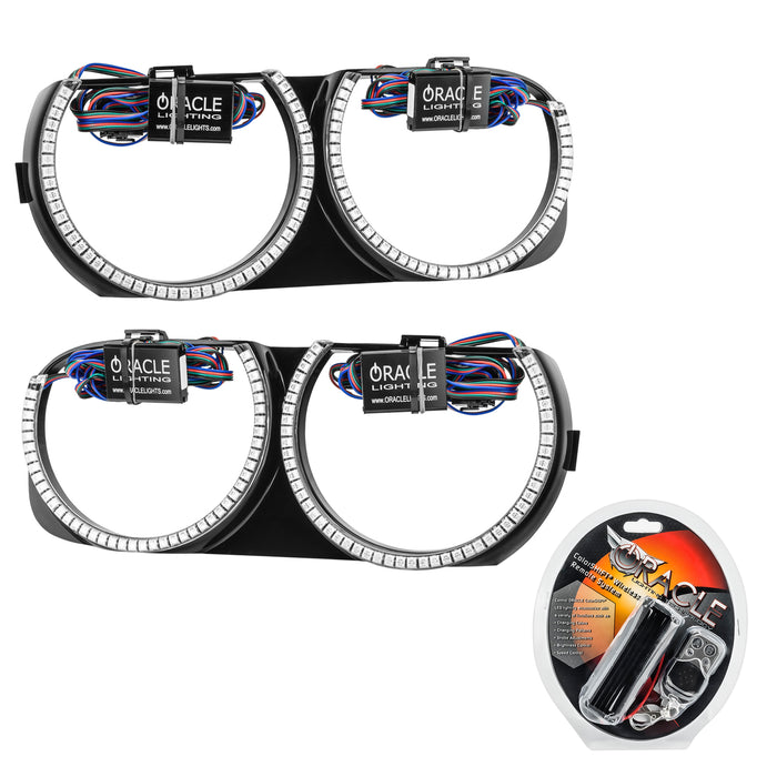 Oracle Lighting 7739-330 Pre-Installed Halo Headlight Bezels, ColorSHIFT - Truck Part Superstore