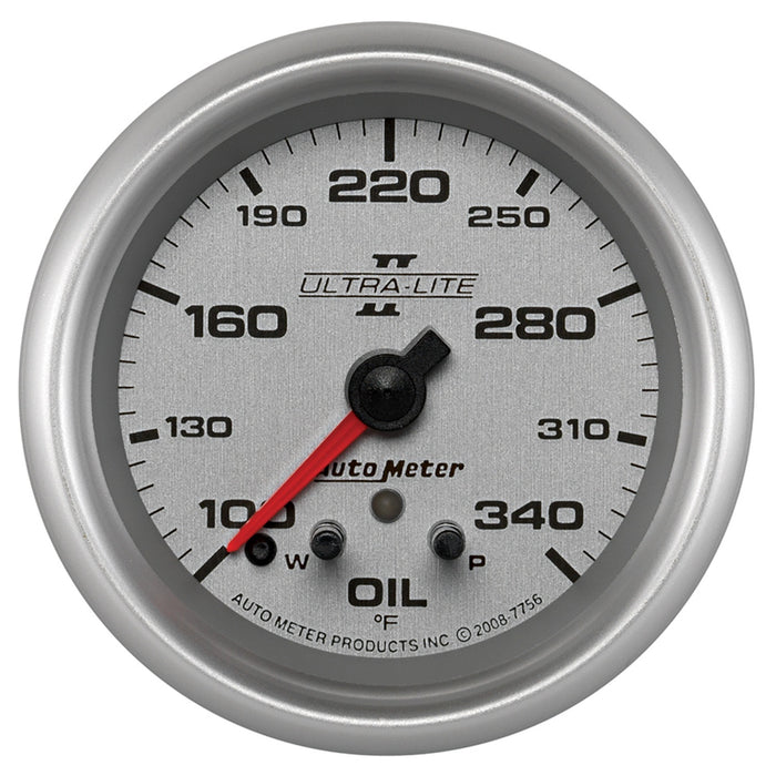 AutoMeter 7756 GAUGE; OIL TEMP; 2 5/8in.; 340deg.F; STEPPER MOTOR W/PEAK/WARN; ULTRA-LITE II - Truck Part Superstore