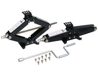 Husky Towing 77713 Scissor Mechanical 6500 LB Capacity 20" Height Powder Coated Black Steel 2 Pack - Truck Part Superstore