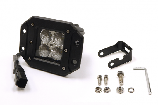 Southern Truck 77910 2.0 Inch Square Cree LED Flood Flush Mount Light, Single Unit, Chrome Series Amber/White Includes Hardware, Harness Sold Separately Southern Truck Lifts - Truck Part Superstore