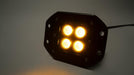 Southern Truck 77915 2.0 Inch Square Cree LED Flood Flush Mount Light, Single Unit, Black Series Amber/White Includes Hardware, Harness Sold Separately Southern Truck Lifts - Truck Part Superstore