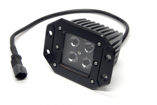 Southern Truck 77915 2.0 Inch Square Cree LED Flood Flush Mount Light, Single Unit, Black Series Amber/White Includes Hardware, Harness Sold Separately Southern Truck Lifts - Truck Part Superstore