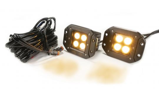 Southern Truck 77915K 2.0 Inch Square Flush Mount Cree LED Lights Pair Black Series White/Amber W/Harness 79903 Southern Truck Lifts - Truck Part Superstore
