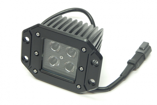 Southern Truck 77915 2.0 Inch Square Cree LED Flood Flush Mount Light, Single Unit, Black Series Amber/White Includes Hardware, Harness Sold Separately Southern Truck Lifts - Truck Part Superstore