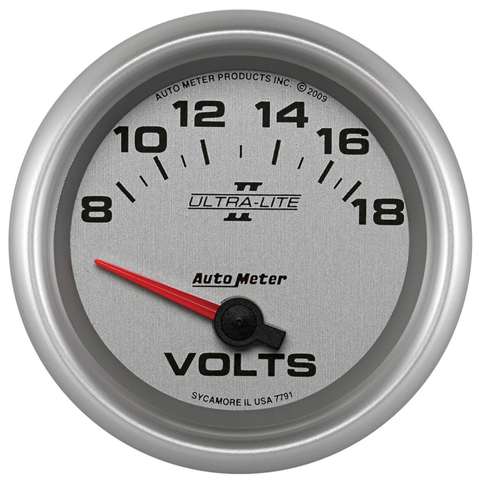 AutoMeter 7791 GAUGE; VOLTMETER; 2 5/8in.; 18V; ELECTRIC; ULTRA-LITE II - Truck Part Superstore