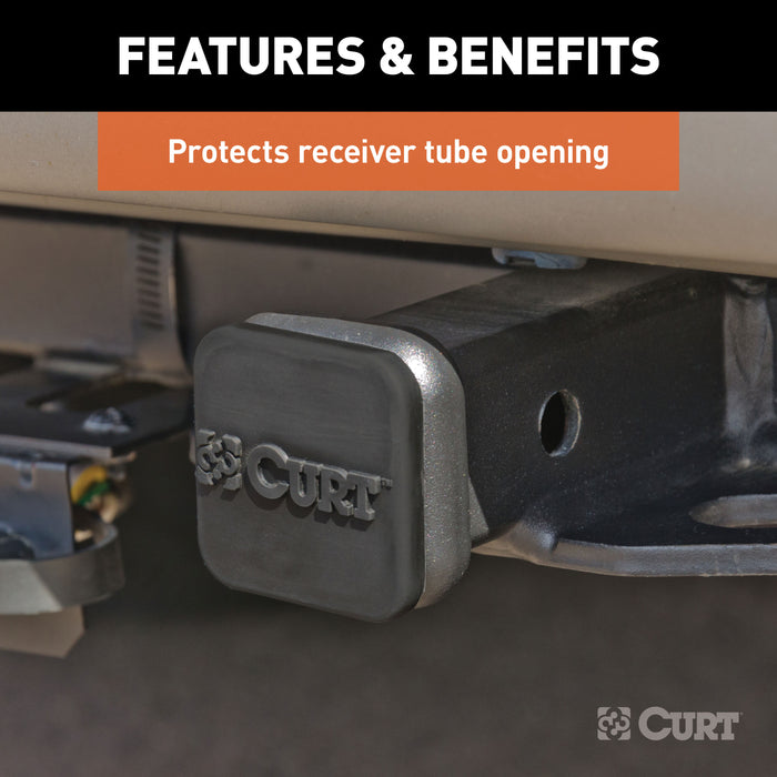 CURT 22271 CURT 22271 Rubber Trailer Hitch Cover; Fits 1-1/4-Inch Receiver - Truck Part Superstore