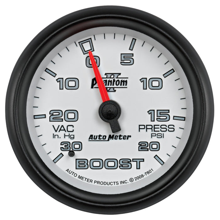 AutoMeter 7801 GAUGE; VAC/BOOST; 2 5/8in.; 30INHG-20PSI; MECHANICAL; PHANTOM II - Truck Part Superstore