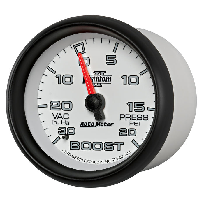 AutoMeter 7801 GAUGE; VAC/BOOST; 2 5/8in.; 30INHG-20PSI; MECHANICAL; PHANTOM II - Truck Part Superstore