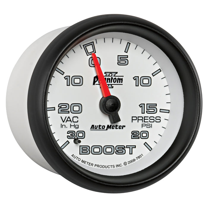AutoMeter 7801 GAUGE; VAC/BOOST; 2 5/8in.; 30INHG-20PSI; MECHANICAL; PHANTOM II - Truck Part Superstore