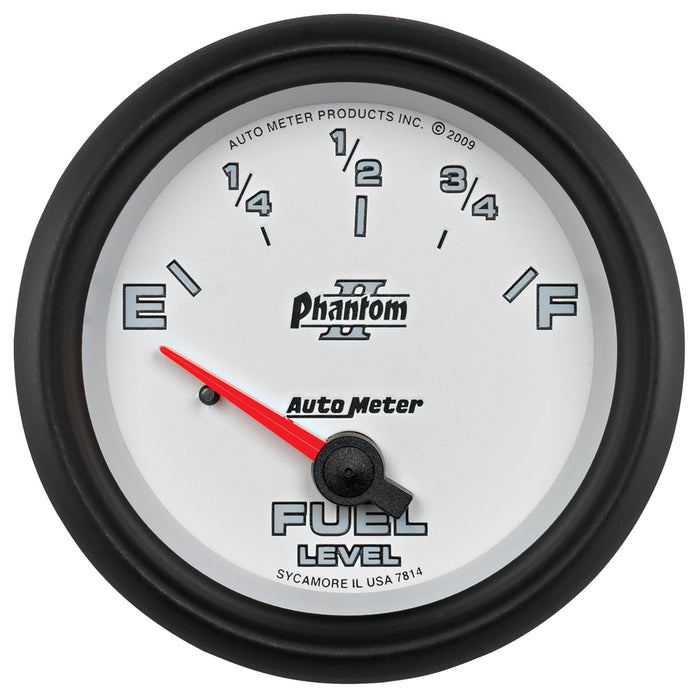 AutoMeter 7814 GAUGE; FUEL LEVEL; 2 5/8in.; 0OE TO 90OF; ELEC; PHANTOM II - Truck Part Superstore