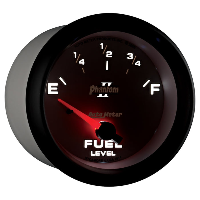 AutoMeter 7814 GAUGE; FUEL LEVEL; 2 5/8in.; 0OE TO 90OF; ELEC; PHANTOM II - Truck Part Superstore