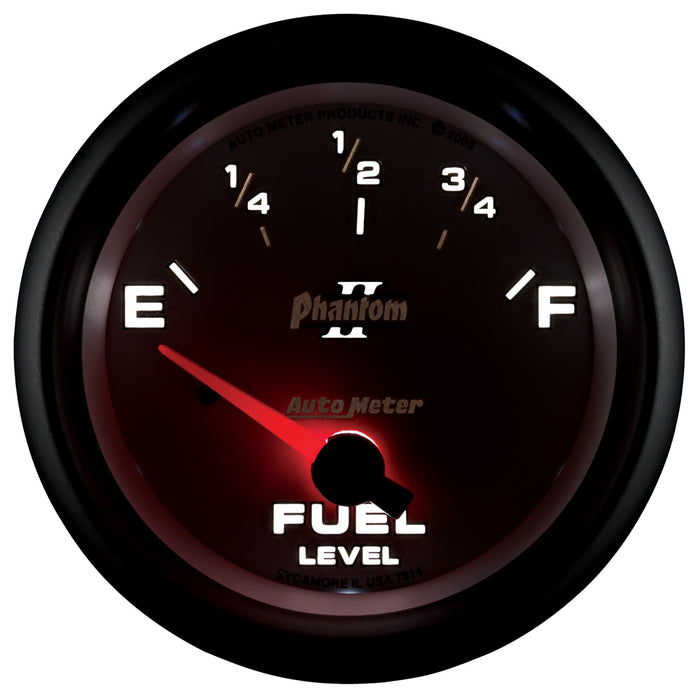 AutoMeter 7814 GAUGE; FUEL LEVEL; 2 5/8in.; 0OE TO 90OF; ELEC; PHANTOM II - Truck Part Superstore
