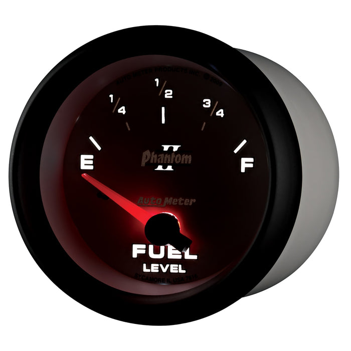 AutoMeter 7816 GAUGE; FUEL LEVEL; 2 5/8in.; 240OE TO 33OF; ELEC; PHANTOM II - Truck Part Superstore