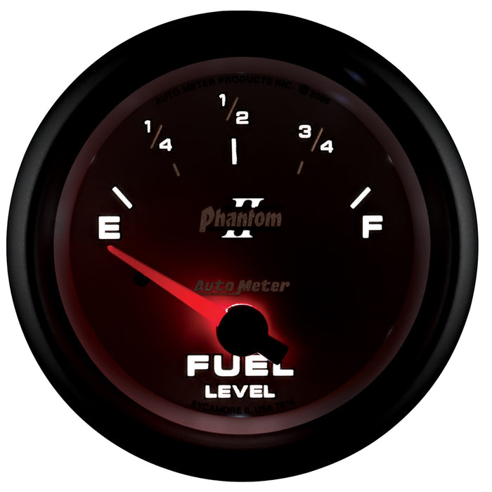 AutoMeter 7816 GAUGE; FUEL LEVEL; 2 5/8in.; 240OE TO 33OF; ELEC; PHANTOM II - Truck Part Superstore