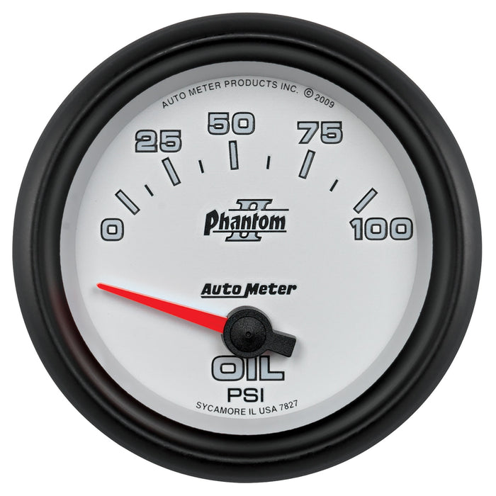 AutoMeter 7827 GAUGE; OIL PRESSURE; 2 5/8in.; 100PSI; ELECTRIC; PHANTOM II - Truck Part Superstore