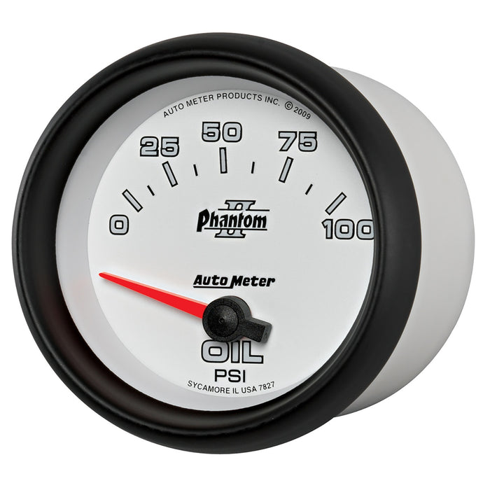 AutoMeter 7827 GAUGE; OIL PRESSURE; 2 5/8in.; 100PSI; ELECTRIC; PHANTOM II - Truck Part Superstore