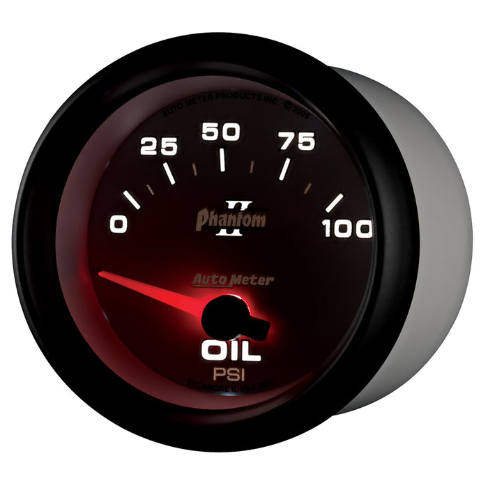AutoMeter 7827 GAUGE; OIL PRESSURE; 2 5/8in.; 100PSI; ELECTRIC; PHANTOM II - Truck Part Superstore