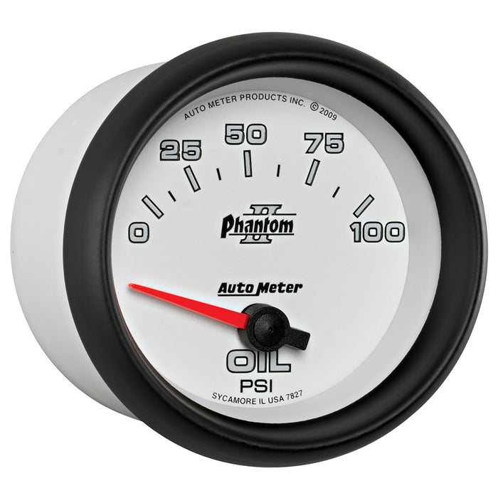 AutoMeter 7827 GAUGE; OIL PRESSURE; 2 5/8in.; 100PSI; ELECTRIC; PHANTOM II - Truck Part Superstore