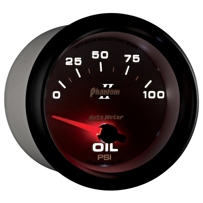AutoMeter 7827 GAUGE; OIL PRESSURE; 2 5/8in.; 100PSI; ELECTRIC; PHANTOM II - Truck Part Superstore
