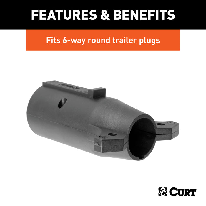 CURT 57660 Electrical Adapter (7-Way RV Blade to 6-Way Round Trailer; Center Pin Brake) - Truck Part Superstore